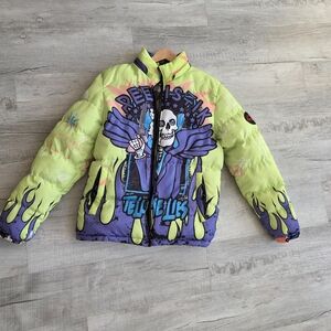 Reelistik Men's Puffer Jacket Size  Lime TELL ME LIES  Green  *NO HOOD* XL
